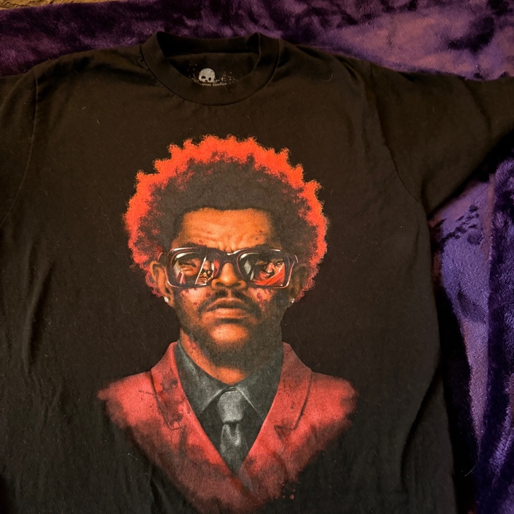 Black T-Shirt with Red Graphic Design